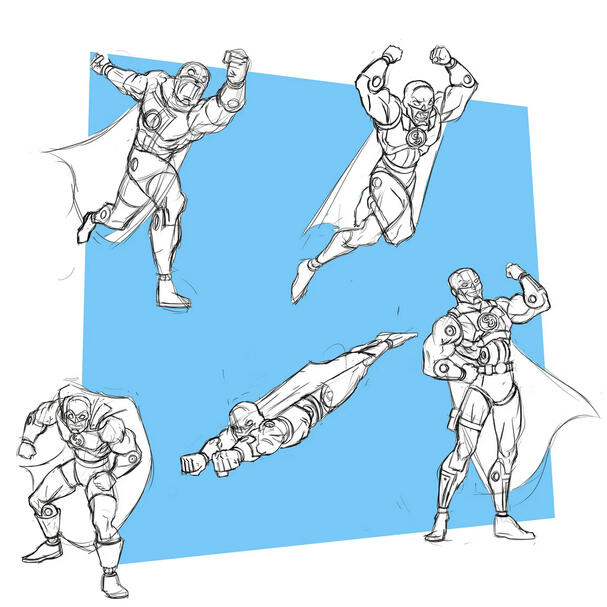 "Captain Junkie", pose explorations